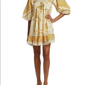 FarmRio Off White Cashew Mini Dress